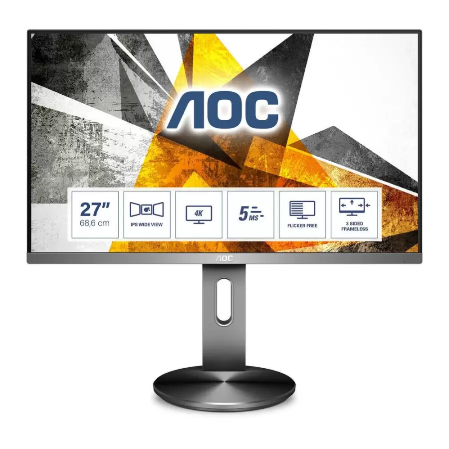 Monitor AOC Professional 27″ UHD 4K IPS U2790Pqu | Silver/Gray